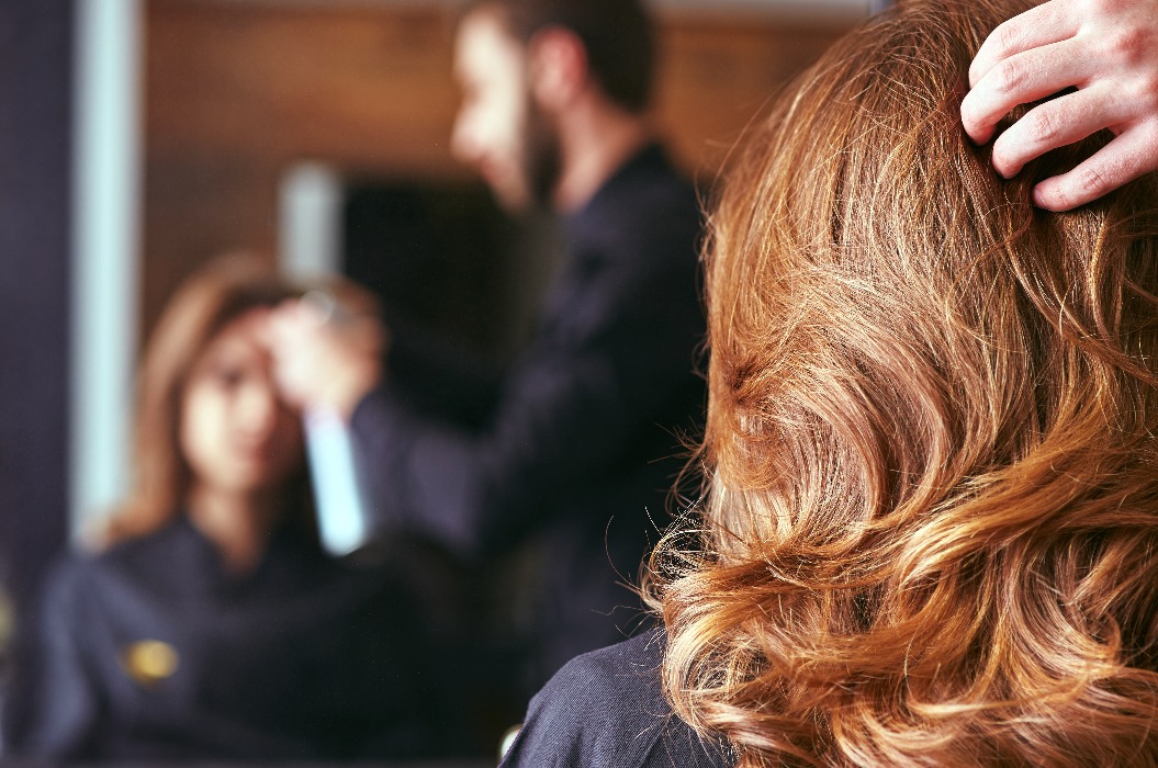 Women's haircut. hairdresser, beauty salon